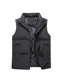 Men Vest Down Cotton Thickened Outerwear Jacket, Size: M(Black)