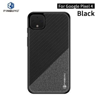 For Google Pixel4 PINWUYO Rong Series  Shockproof PC + TPU+ Chemical Fiber Cloth Protective Cover(Black)