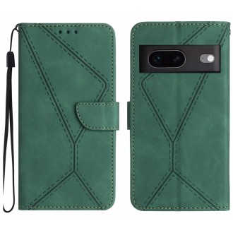 For Google Pixel 7 Stitching Embossed Leather Phone Case(Green)