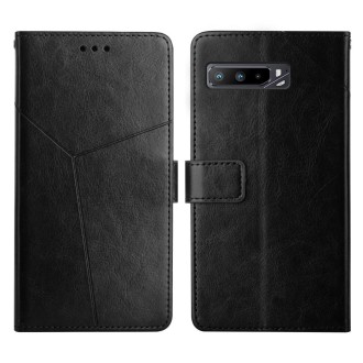 For Asus ROG Phone 3 Y Stitching Horizontal Flip Leather Phone Case(Black)