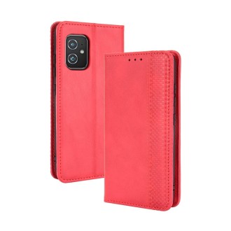 For ASUS Zenfone 8 / ZS590KS Magnetic Buckle Retro Crazy Horse Texture Horizontal Flip Leather Case with Holder & Card Slots & P