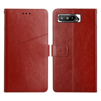 For Asus ROG Phone 5 Y Stitching Horizontal Flip Leather Phone Case(Brown)