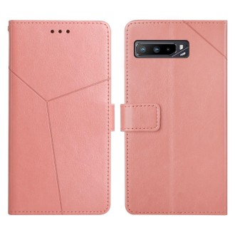 For Asus ROG Phone 3 Y Stitching Horizontal Flip Leather Phone Case(Rose Gold)