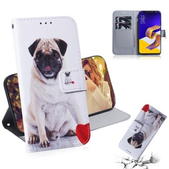 Pug Pattern Coloured Drawing Horizontal Flip Leather Case for Asus Zenfone 5z ZS620KL / Zenfone 5 ZE620KL, with Holder & Card Sl