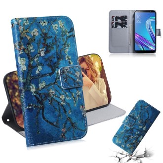 Apricot Flower Pattern Coloured Drawing Horizontal Flip Leather Case for Asus Zenfone Max (M1) ZB555KL, with Holder & Card Slots