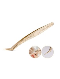 Eyelash Clip Eyelash Tweezers High Precision Eyelash Extension Tool(Golden Feather Clip)