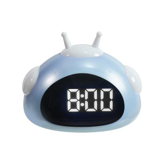 Wake Up Lights Cute Cartoon Animals  Alarm Clock Bedside Electronic Night Lamp Clock(0709 Blue)