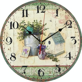 Vintage Wooden MDF Hanging Clock Mute Quartz Clock Living Room Wall Clock(262)