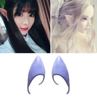 1 Pairs Halloween Elf Latex Ears Cosplay Props, Size:10cm (Purple)