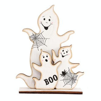 Halloween Decorations Witch Ghost Painted Wooden Ornament Party Decorative Props, Style: Ghost