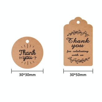 5 Bags 100PCS / Bag Kraft Paper Gift Tag With 20m Hemp Rope(L-01)