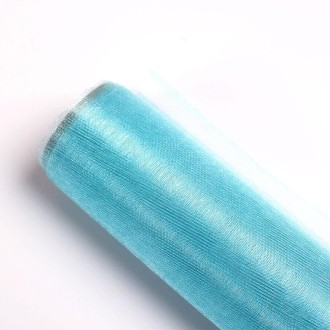 4 PCS Snow Yarn Flowers Packaging Wedding Decoration Simple Gauze Flowers Packaging Materials 48cmx4.5m(Light Blue)