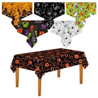 Christmas Halloween Party Event Decoration Tablecloth(Orange Pumpkin)