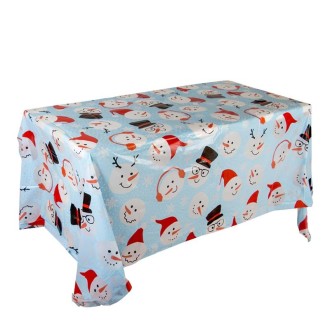 Christmas Halloween Party Event Decoration Tablecloth(Blue Snowman)