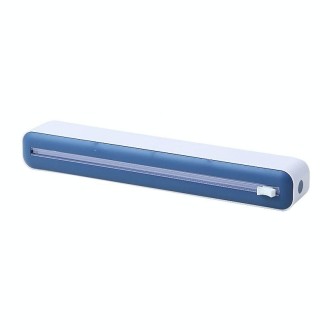 Cling Film Cutter Adjustable Storage Cutting Box, Color: Blue White