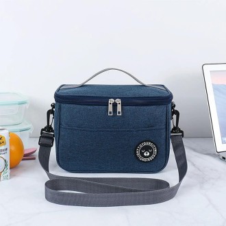 Thermal Lunch Box Bag Durable Waterproof Office Cooler Lunchbox with Strap S(Tibetan)