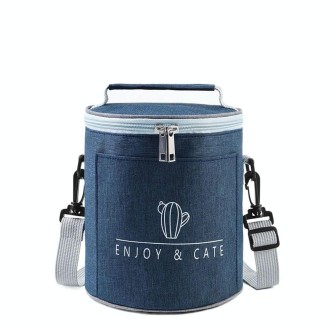 Round Lunch Bag Insulated Lunch Box Foldable & Portable Lunch Tote S(Tibetan)