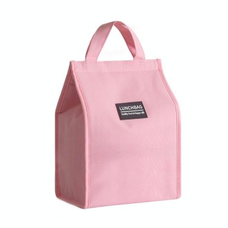 Thickened Aluminum Foil Insulation Lunch Box Bag Waterproof Portable Meal Bag, Specification: 24x27x14cm(Pink)