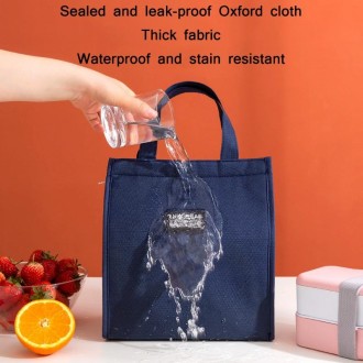 Thickened Aluminum Foil Insulation Lunch Box Bag Waterproof Portable Meal Bag, Specification: 24x27x14cm(Grey)