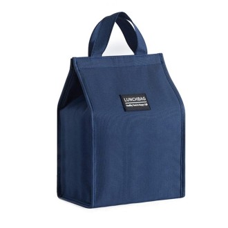 Thickened Aluminum Foil Insulation Lunch Box Bag Waterproof Portable Meal Bag, Specification: 24x27x14cm(Navy)