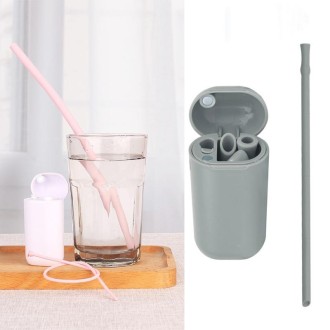 3 PCS Portable Foldable Collapsible Reusable Silicone Drinking Straw Outdoor Household Drinking Tool, Straw Size: 230x8mm, Sytle