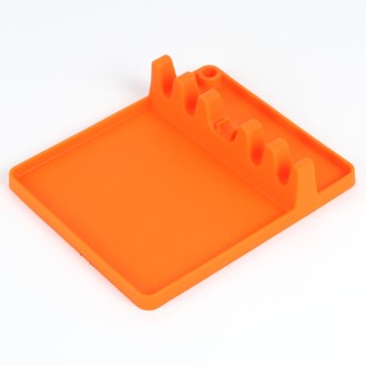 2 in 1 Kitchen Silicone Spoon Holder Shelf Medium (Orange)