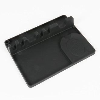 2 in 1 Kitchen Silicone Spoon Holder Shelf Large (Black)