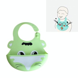 5 PCS Waterproof Baby Bib Children Silicone Feeding Bag, Colour:Green Fox