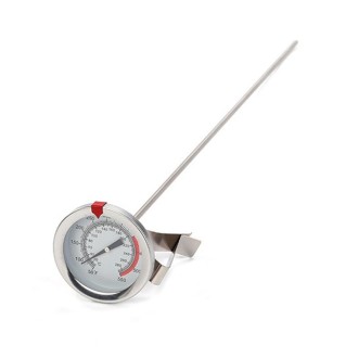 30cm Long Stem Stainless Steel Thermometer with Pot Clip for Frying, Cooking, Turkey, Food, Milk