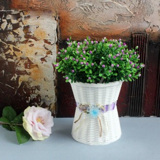 Plastic Flower Pots Medium Size Flower Pots Fashion Balcony Garden Plant Planter Home Decoration, Ribbon Random Color Delivery