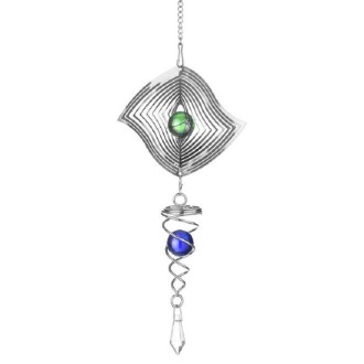 Crystal Stainless Steel Mirror Three-dimensional Rotating Wind Chime(Diamond)