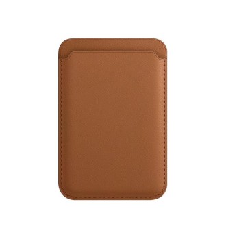 MagSafe Magnetic Leather Card Case Holster For iPhone (Saddle Brown)