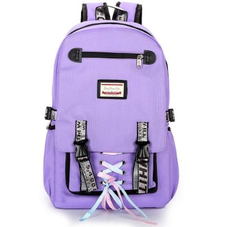 Sports and Leisure USB Charging Anti-Theft Backpack(Purple)