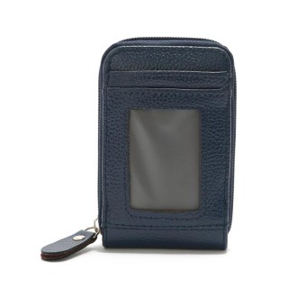 2 PCS Vertical Ladies Coin Purse Woven Pattern Mini Organ Card Holder Student ID Bag(Navy Blue)