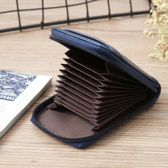 2 PCS Vertical Ladies Coin Purse Woven Pattern Mini Organ Card Holder Student ID Bag(Brown)