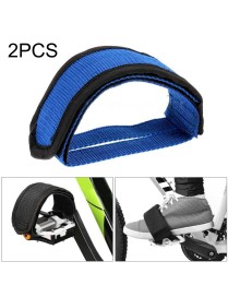 2 PCS Bicycle Pedals Bands Feet Set With Anti-slip Straps Beam Foot(Blue)