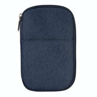 2 PCS OMOUBOI Outdoor Travel Storage Bag Multi-Function Passport Package(Dark Blue)