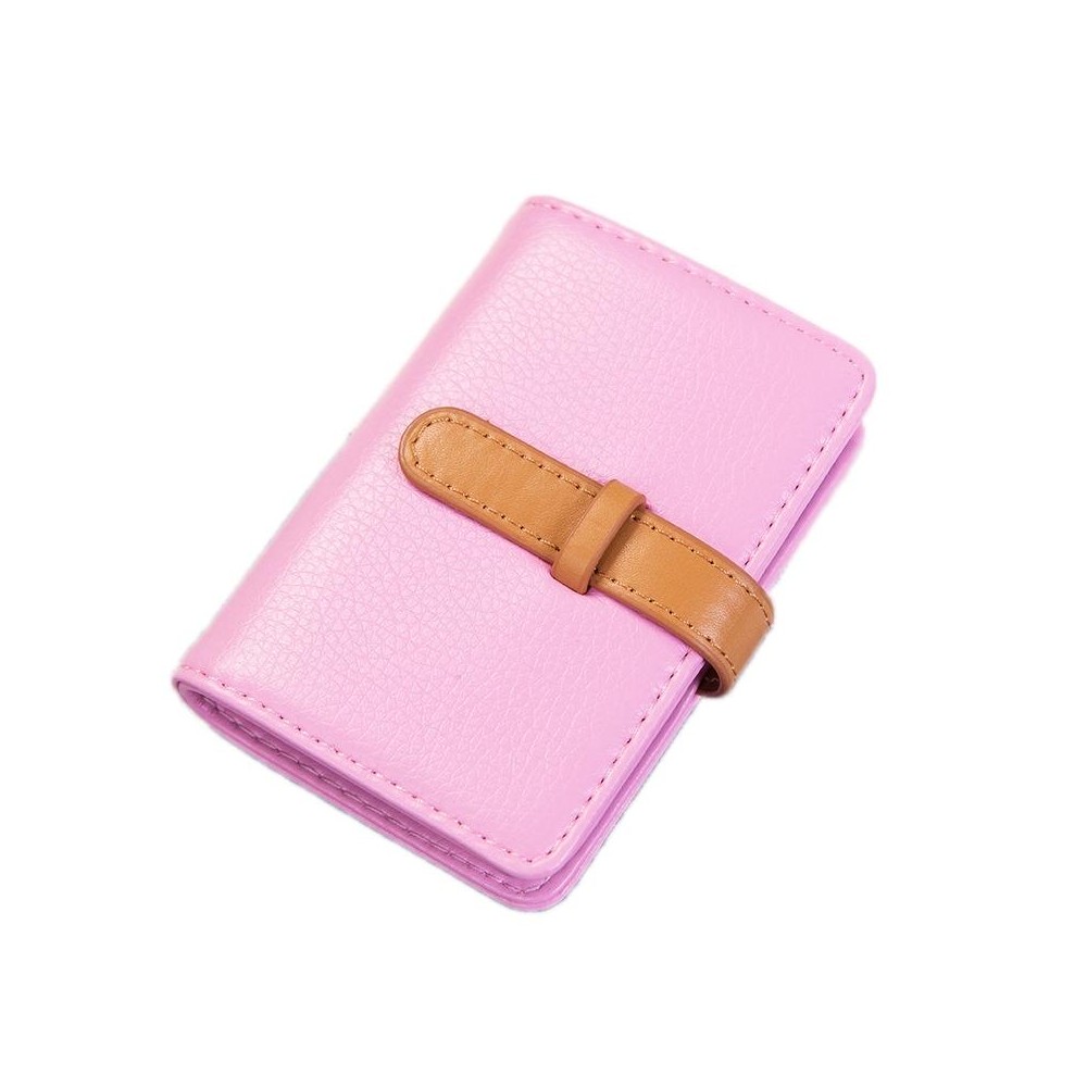 2 PCS PU Leather Credit Card Bag Portable Business Card Case(Pink)