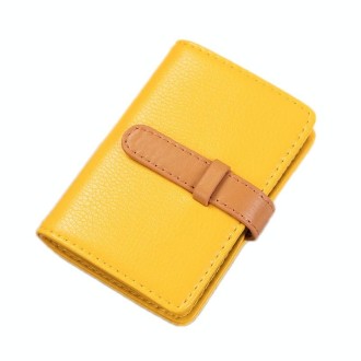 2 PCS PU Leather Credit Card Bag Portable Business Card Case(Yellow)