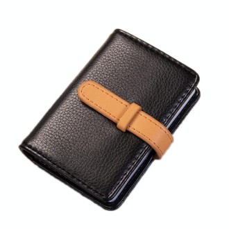 2 PCS PU Leather Credit Card Bag Portable Business Card Case(Black)