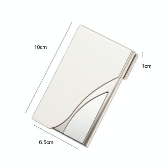 2 PCS Male And Female Business Large-Capacity Stainless Steel Business Card Case(Litchi Purple)