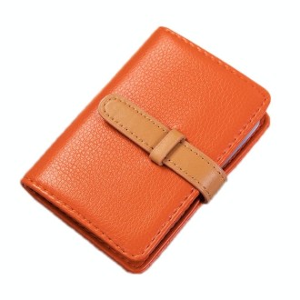 2 PCS PU Leather Credit Card Bag Portable Business Card Case(Orange)