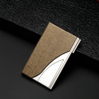 2 PCS Male And Female Business Large-Capacity Stainless Steel Business Card Case(Oracle Bronze)