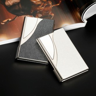 2 PCS Male And Female Business Large-Capacity Stainless Steel Business Card Case(Oracle Bronze)