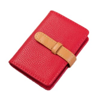 2 PCS PU Leather Credit Card Bag Portable Business Card Case(Red)