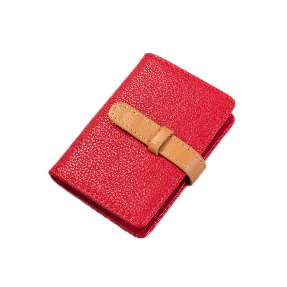 2 PCS PU Leather Credit Card Bag Portable Business Card Case(Red)