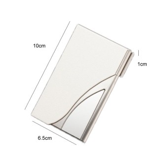 2 PCS Male And Female Business Large-Capacity Stainless Steel Business Card Case(Oracle White)