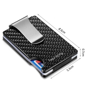 New-Bring Metal Carbon Fiber Wallet Ultra-Thin Card Holder Male RFID Anti-Theft Simple Wallet Bank Credit Card Storage Device(Bl