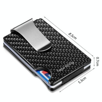 New-Bring Metal Carbon Fiber Wallet Ultra-Thin Card Holder Male RFID Anti-Theft Simple Wallet Bank Credit Card Storage Device(Si