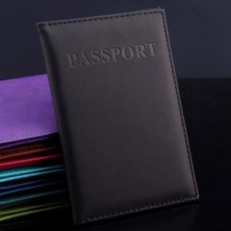 Artificial Leather Travel Passport Cover(black)